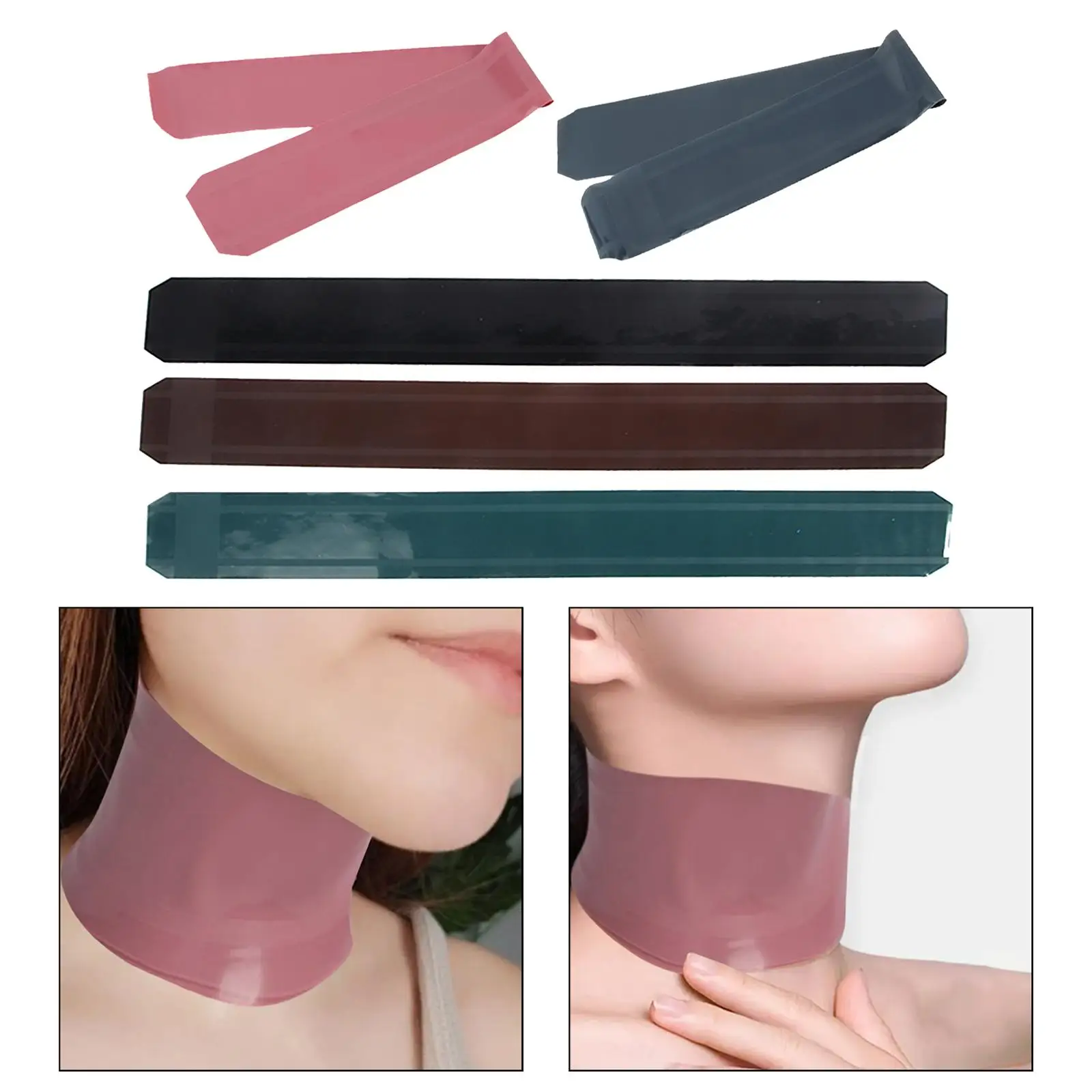 5x Hair Cutting Strips Haircut Neck Wrap Washable Waterproof Silicone Barber Neck Strips
