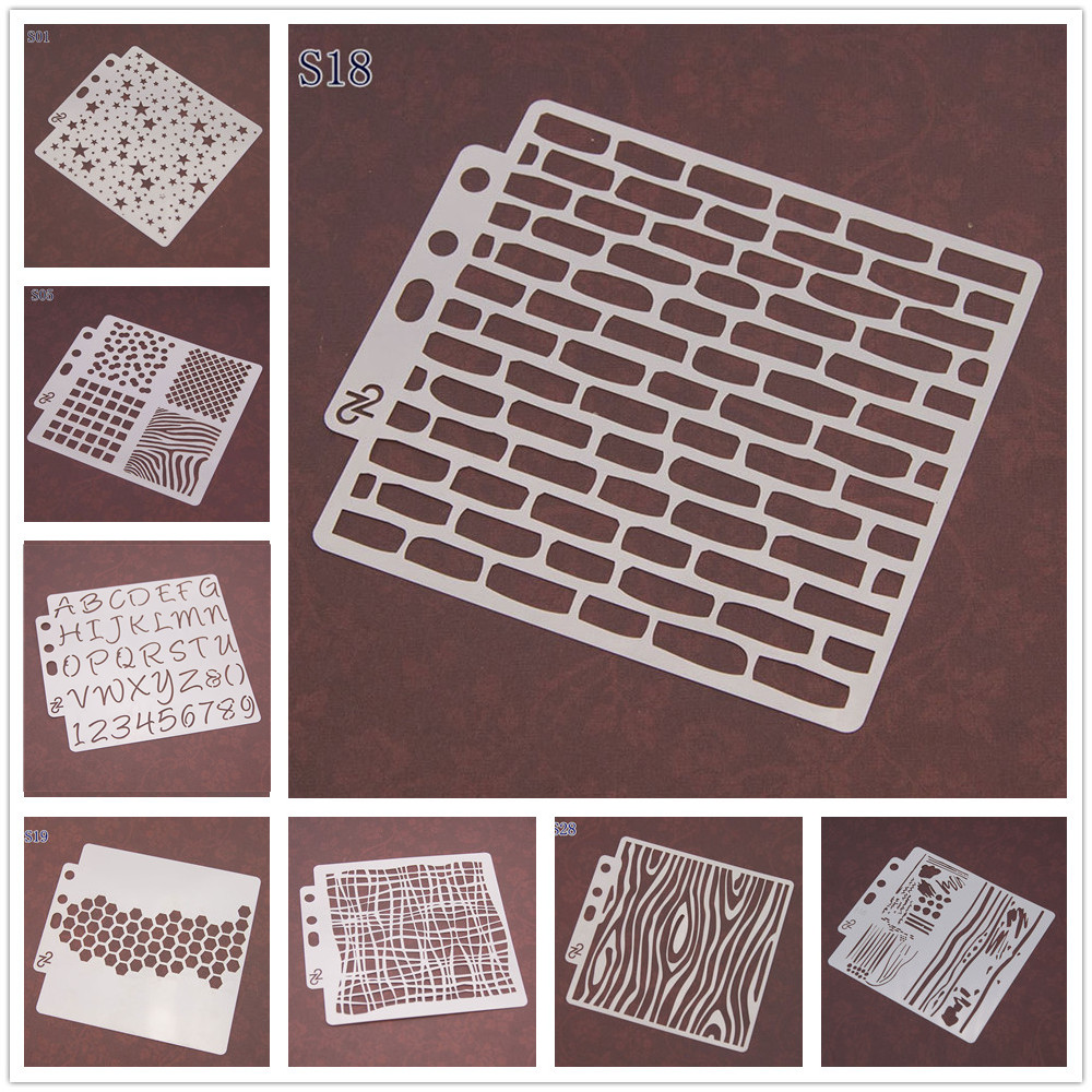 Description Picture 2 of item(26 Styles) 2022 Geometry Graphics Stencils Painting Embossing For Scrapbooking Supplies Paper Photo Album Crafts Card Templates