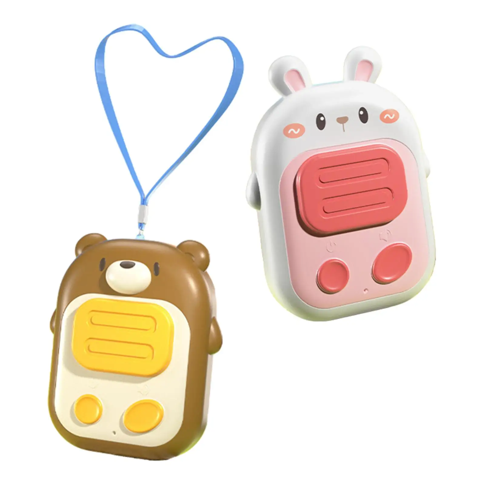2x Kids Walkie Talkies Mini Electronic Birthday Gift Portable Handheld Kids Toys Cute for Camping Hiking Indoor Outside Children