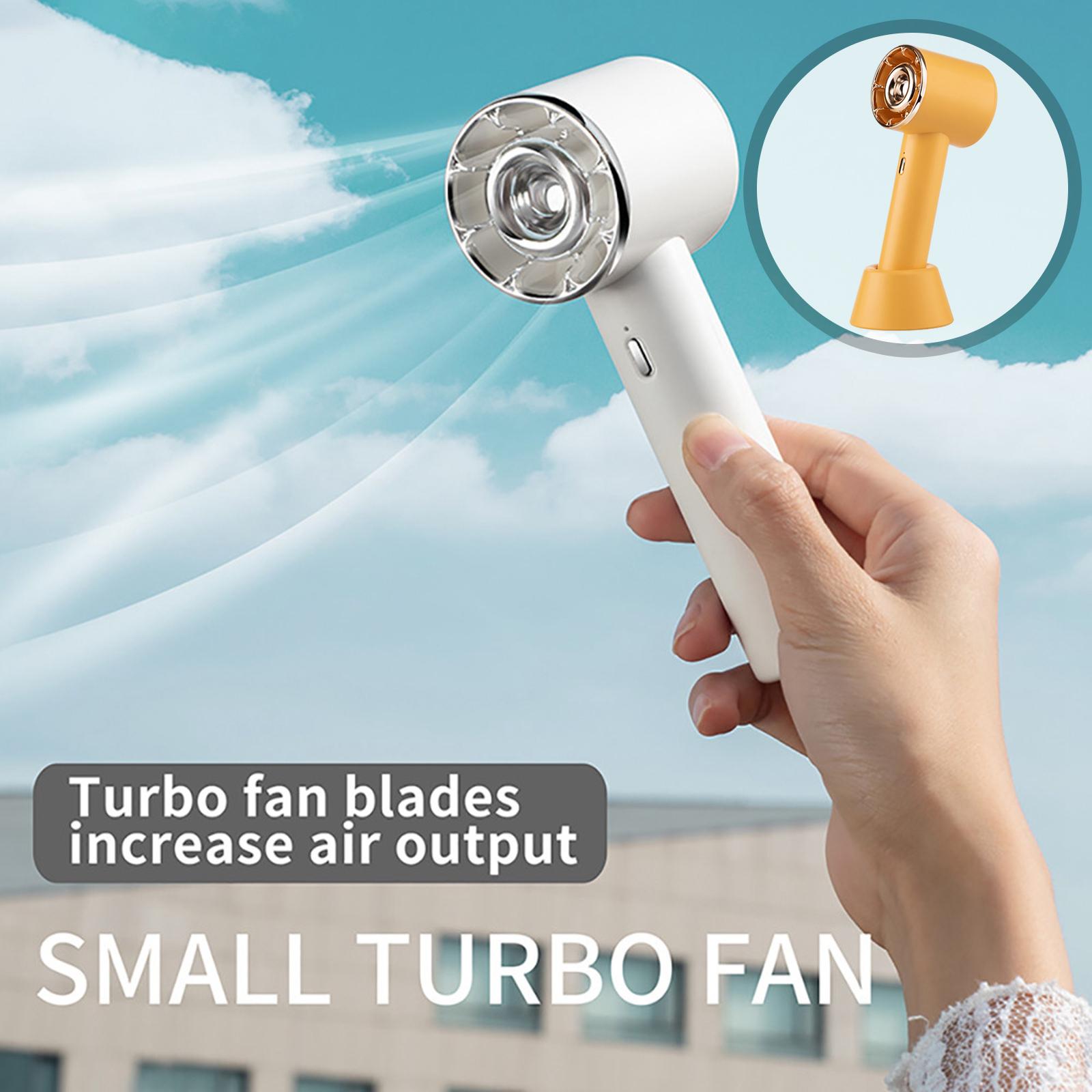 Portable Mini Handheld Fan Turbo Fan 3 Gear with Fan Stand USB Rechargeable 1200mAh Lightweight Personal Fan