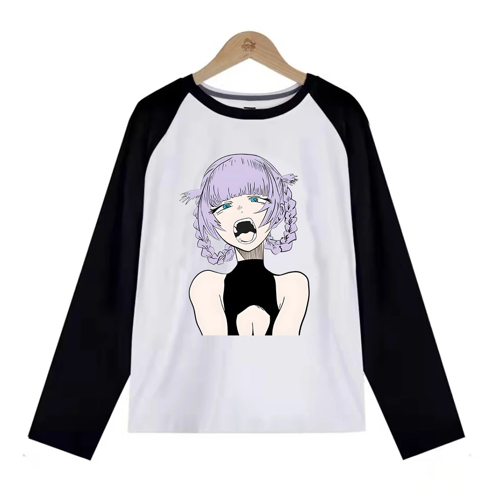 Japanese Anime Senpai Nazuna Nanak T-shirt 100% Cotton Patchwork Tee-shirt Call of the Night Yofukashi no Uta Hentai Tshirt Girl