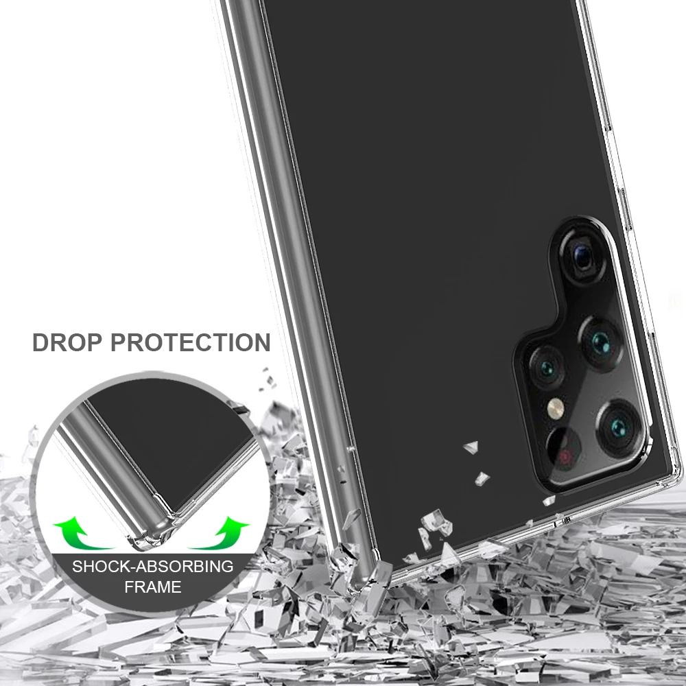 samsung flip phone cute For Samsung Galaxy S22 Ultra Case S22 Plus Cover Shock-resistant Transparent Hard Back Slim Funda Phone Clear Shell Cases Funda kawaii phone case samsung