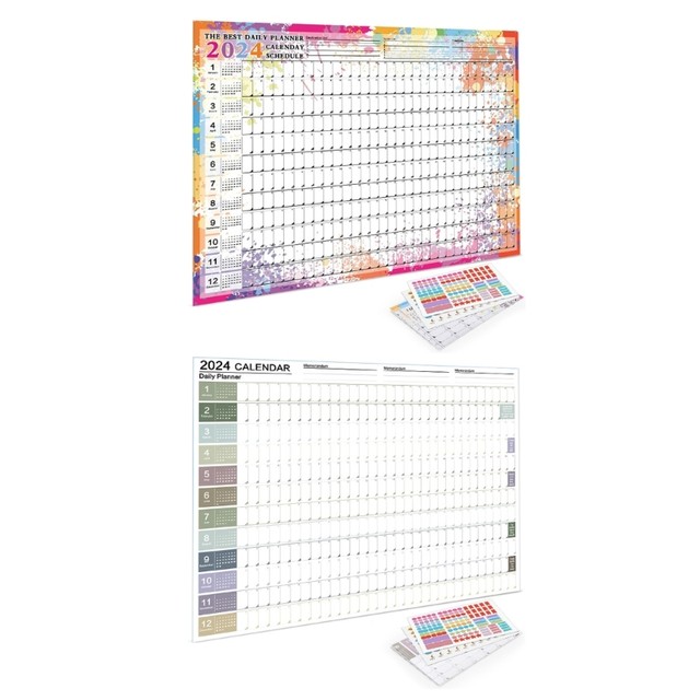 Wall Calendar Year Planner 2024 in Poster Size 14 Months - Landscape Format  - Wall Planner, Year Calendar, Poster Calend