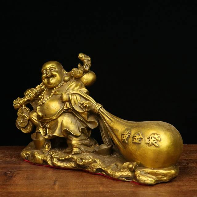 仏教美術 中国 仏像 黄金袋笑仏 弥勒仏像 銅製 銅器 仏教美術 中国 仏像 黄金袋笑仏 弥勒仏像 銅製 銅器