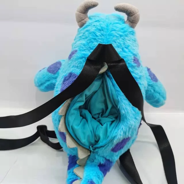 New Cartoon Anime Disney Monster Inc James P. Sullivan Plush Backpack  Shoulder Bag Makeup Storage Bag Stuffed Animal For Girls - AliExpress
