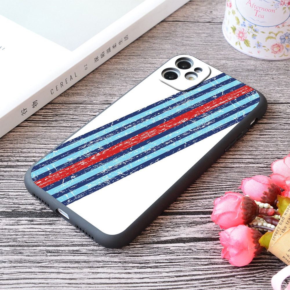 motorola one 5g ace phone case Martini Pattern Print Soft Silicone Matt iPhone Case For Apple 11 Pro Max Series Carbon Fiber Racing Stripes No7 No23 70 F1 moto g stylus 5g case