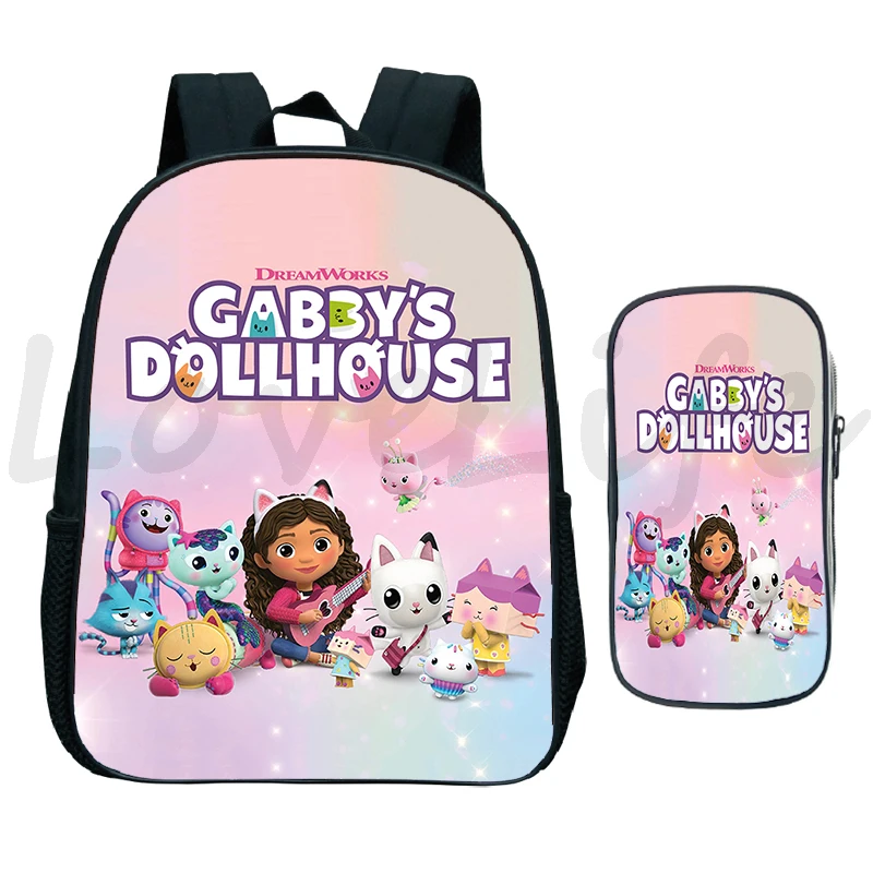 casa de bonecas gabbys caneta saco mochila do jardim de infância sacos de sacos de escola dos miúdos mochila crianças mochila mochilas dos desenhos animados do anime