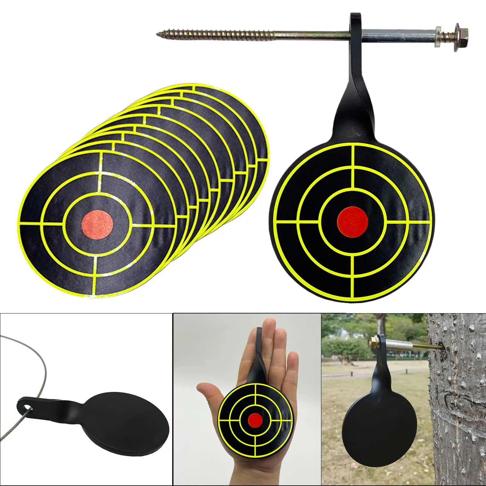 Metal Practice Target Portable Reset Target Rotary Screwed Type for Hunting