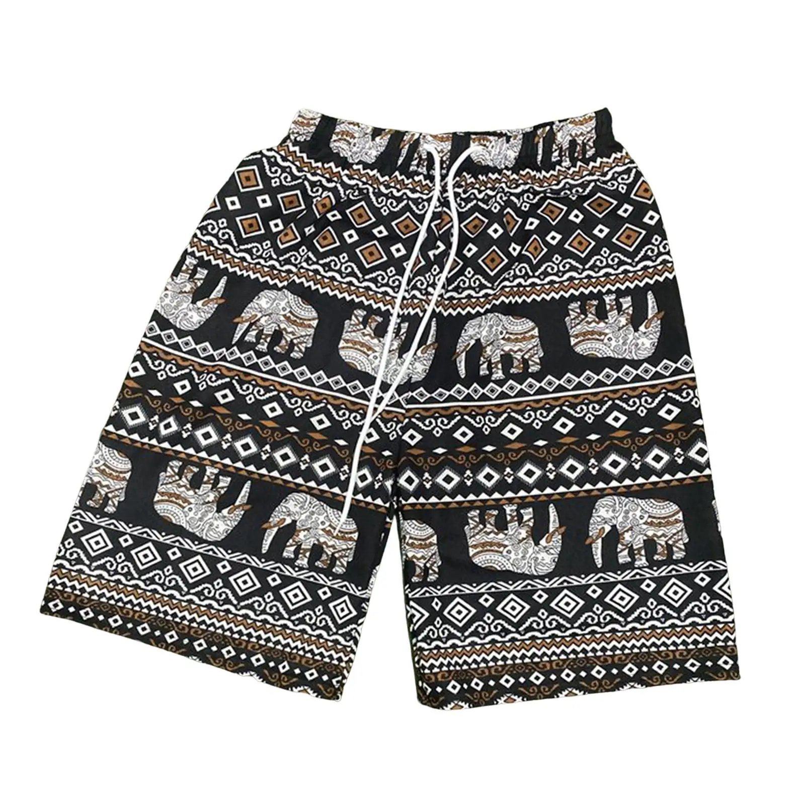 Beach Shorts for Men Women Summer Polyester Lightweight Baggy Briefs Fashion Elephant Printed Short Pants for Party Ladies