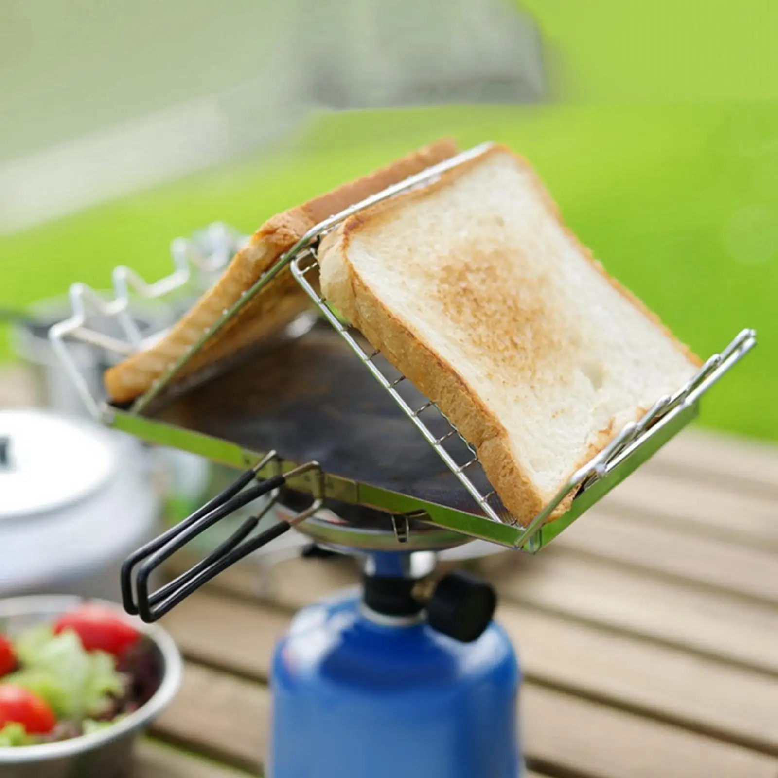 Grill Basket Net Holder Foldable Mesh Stainless Steel Barbecue for Toast