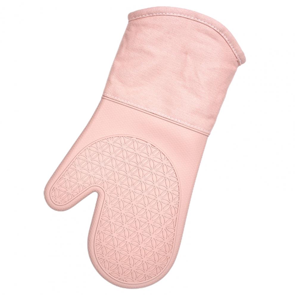 Durable Oven Mitt Silicone Soft Cotton Lining Oven Glove Anti-Scalding Anti-Slip Heat Resistant Microwave Glove Kitchen Supplies