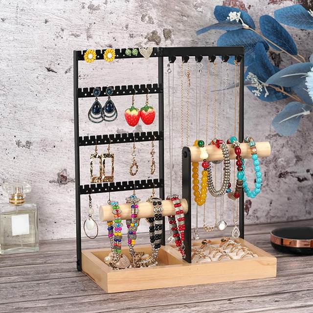 Fumingpal Jewelry Organizer Stand Necklace Holder, Wooden