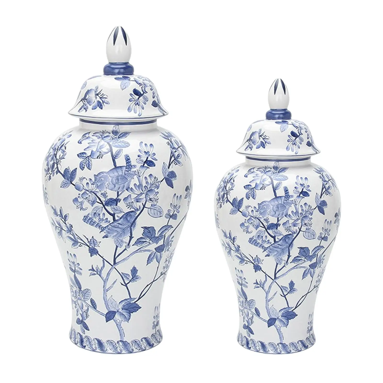 Porcelain Ginger Jar Planter Storage Ceramic Flower Vase for Bedroom Home