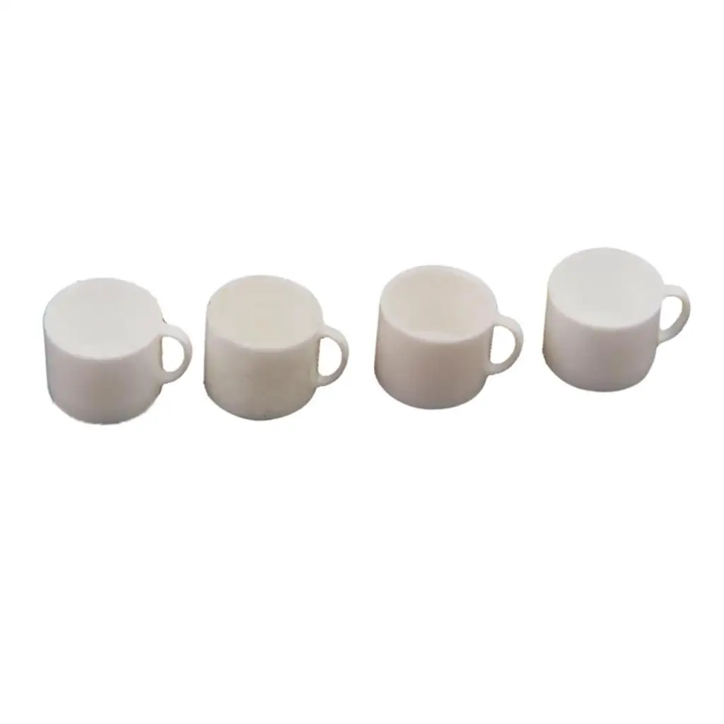 4 / Piece White Coffee Cup -1 / 12 Scale Dollhouse Miniature Tableware,