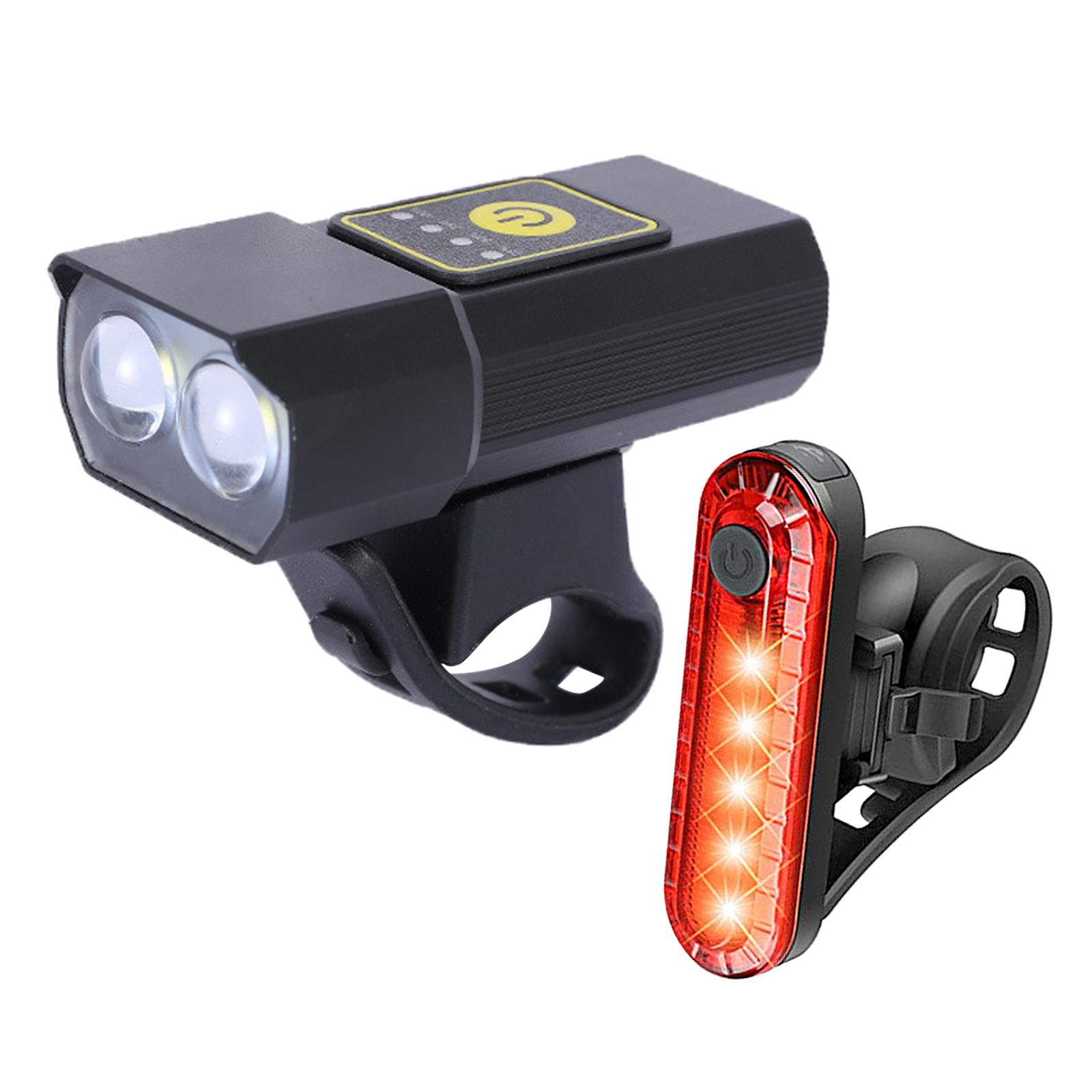 USB Bike Headlight, Waterproof Bicycle Front Light Head Light Rotatable Bracket for MTB Mountain Road Bike Cycling