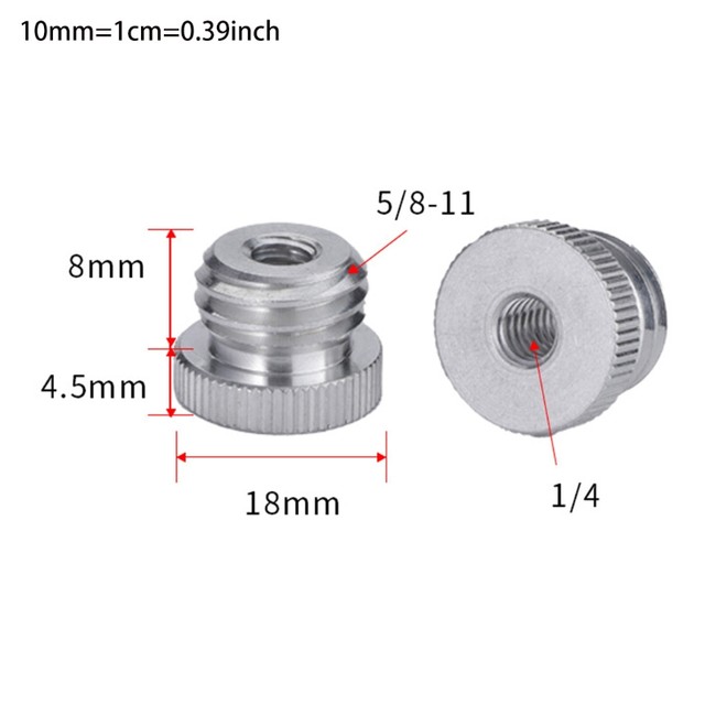Adaptateur Microphone 5/8" Femelle Vers 1/4" Mâle - Pour Appareil Photo, Trépied Et Micro