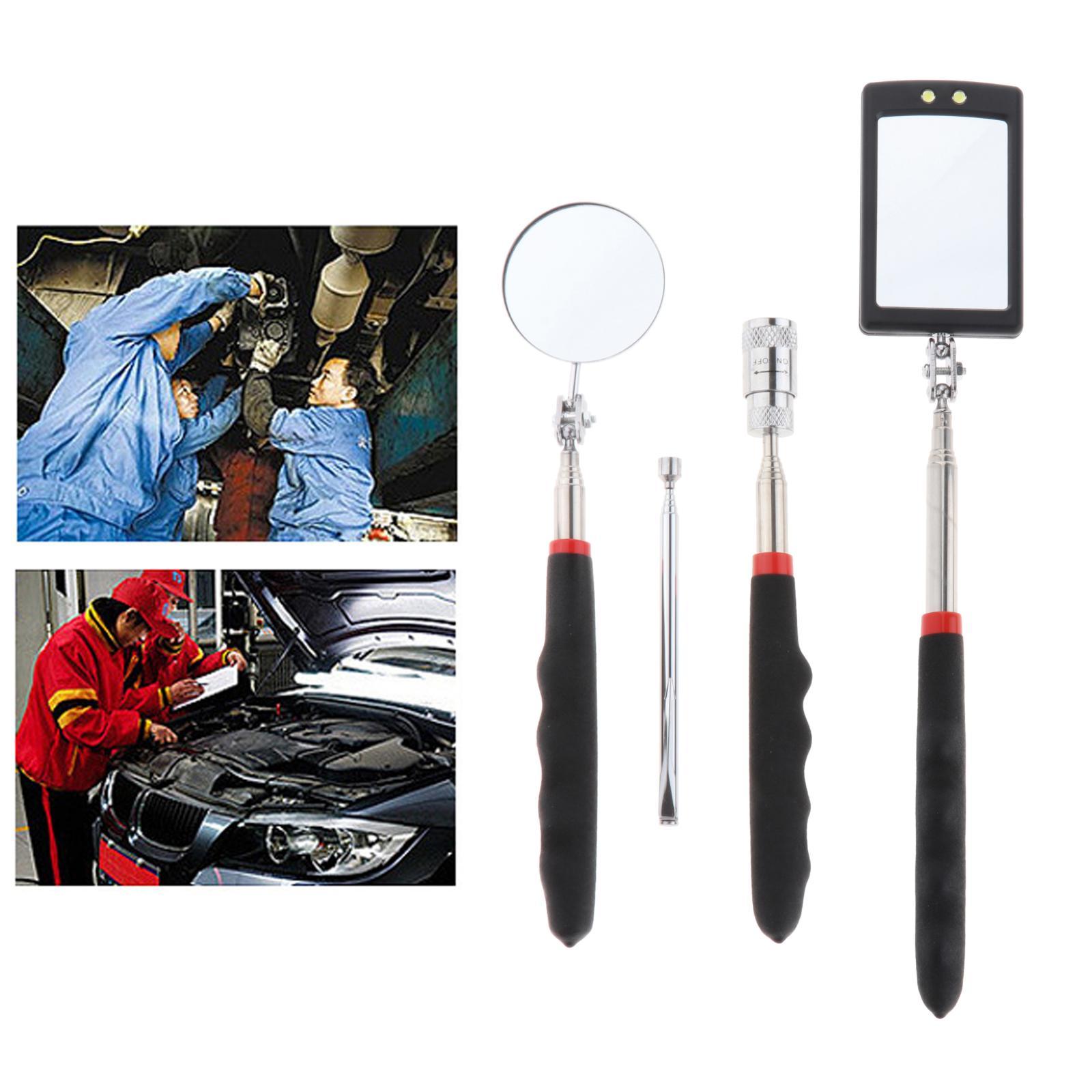 Magnetic Telescoping Pick-Up Tool Kit with Pick up Rod Telescopic Fits for Car Maintenance - 4 Pieces 