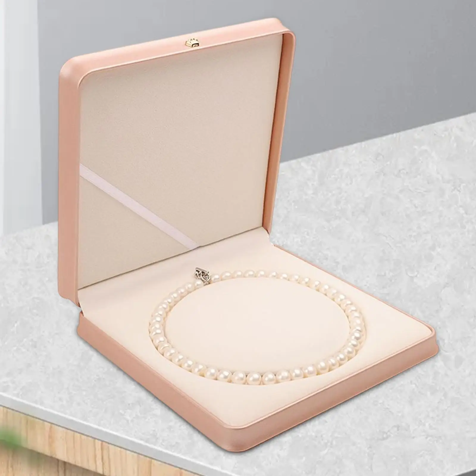 Necklace Box Jewelry Display Box Jewelry Display Case PU Leather for Wedding Proposal