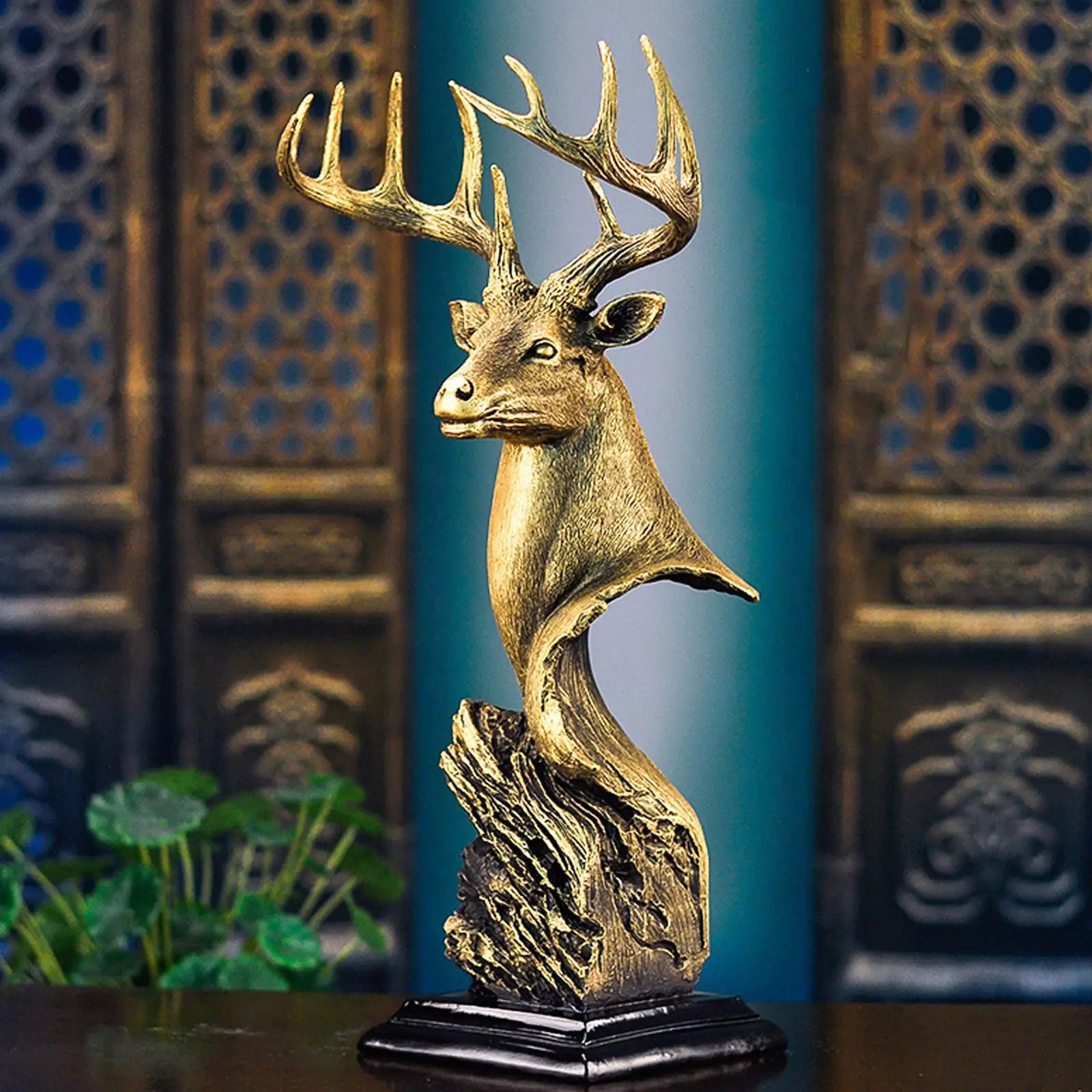 Resin Reindeer Sculptures Shelf Ornaments for Office Study Room Handmade Crafts Accessories Home Furnishing Decorative