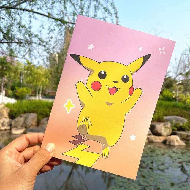 Pokemon pikachu anime periféricos caderno bonito esboço de alta qualidade  criatividade material escolar estudantes portátil exercício livro -  AliExpress