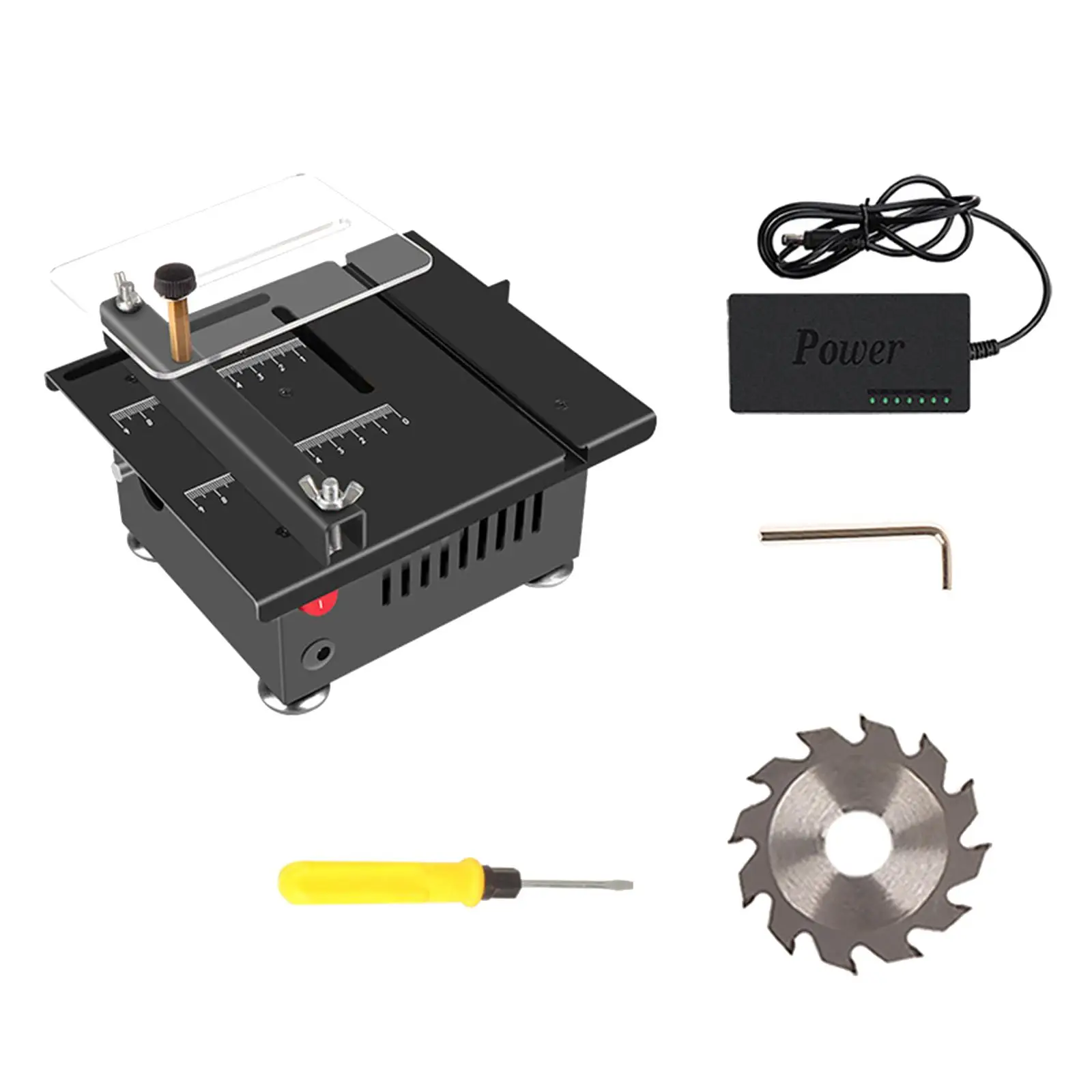 Mini Table Saw Woodworking Bench Saw 100W Portable Tabletop Saw for Wood Cutting DIY Crafts Model Making Handicraft Workshop US