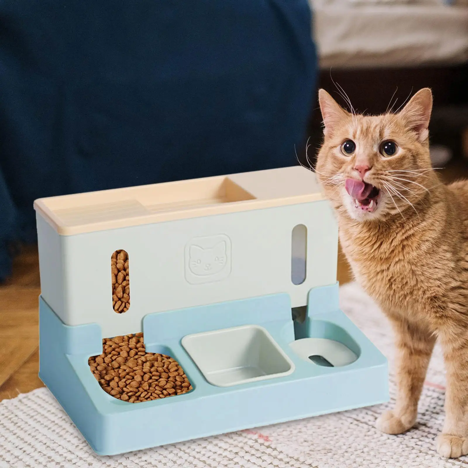 Dog Food Dispenser Feeding Machine Dish Bowl Automatic Pet Feeder for Kitty