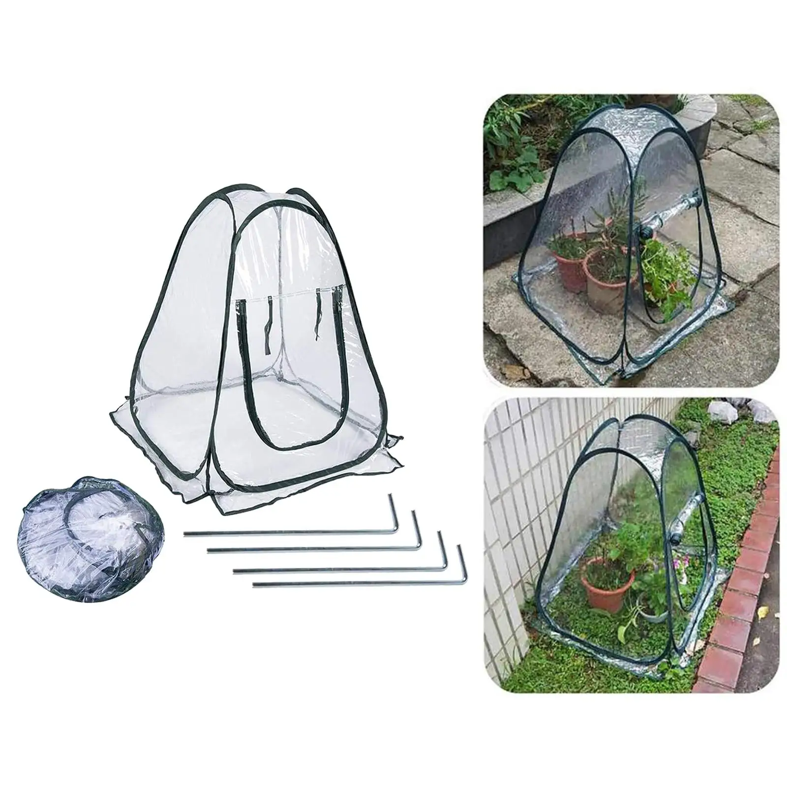 Mini popped Up Greenhouse with Clear Cover Protected Plant Grow