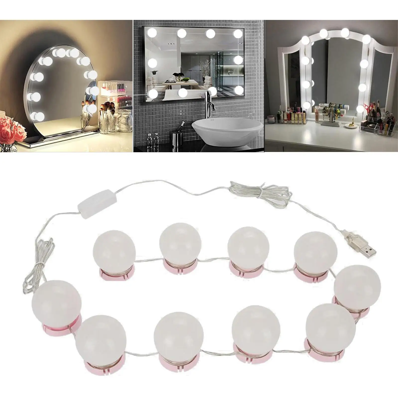 Vanity Mirror Lights Kit Adjustable LED Makeup Mirror Lights for Makeup Dressing Table Ladies Girls Cosmetic Mirror Table Mirror