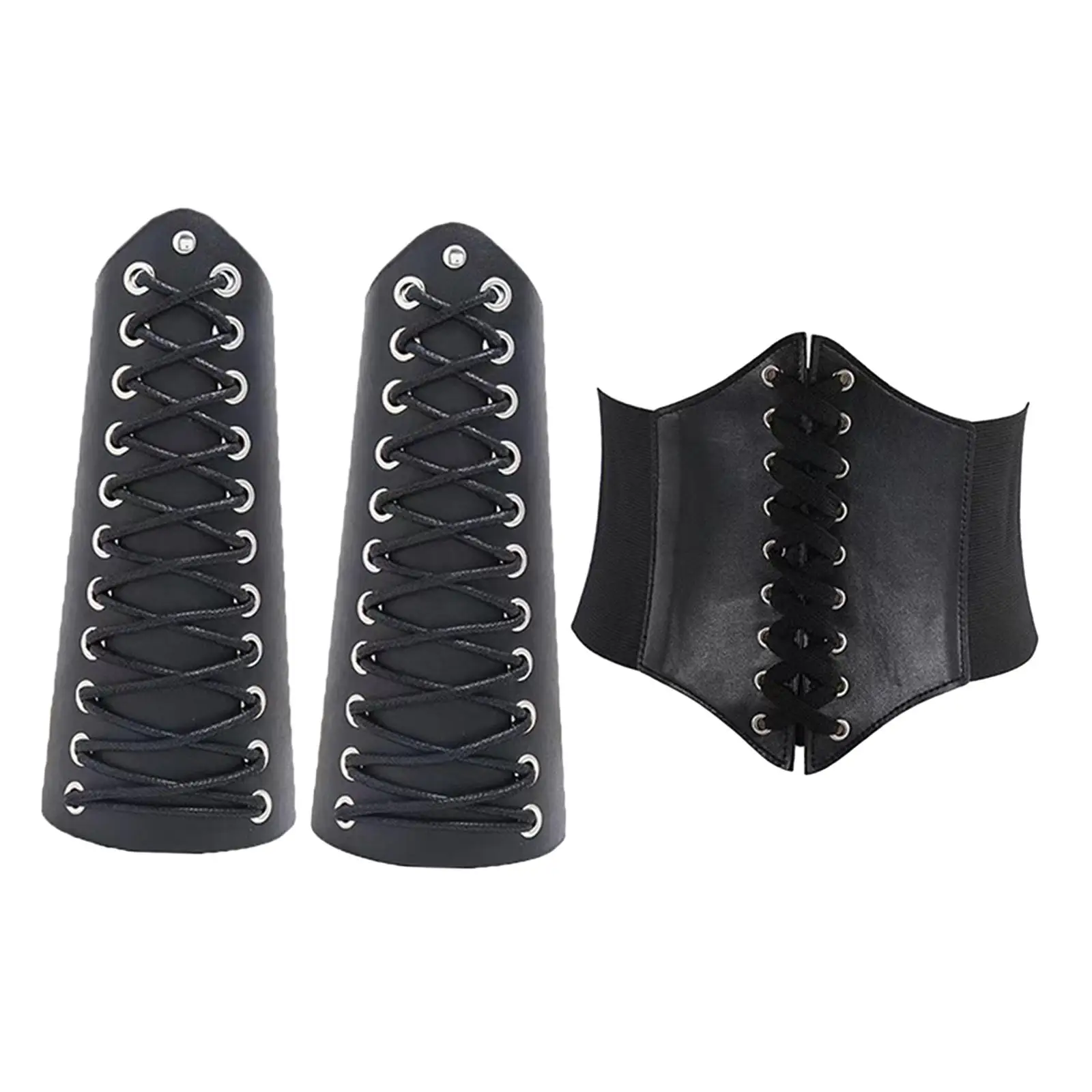Arm Gauntlets Medieval Style Waist Belt for Cosplay Themed Parties Halloween