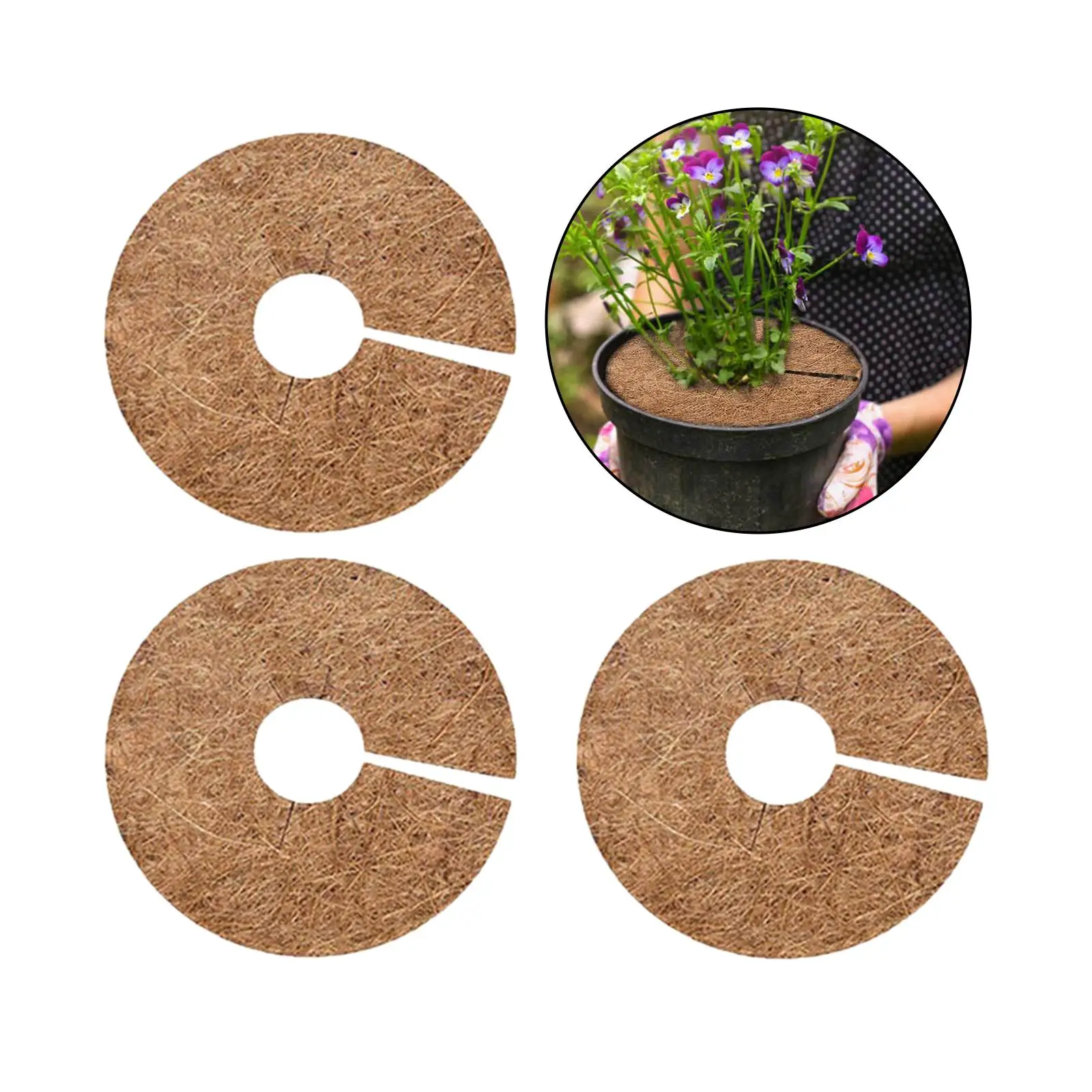 Coir Fiber Liner Round Coconut Natural Coconut Fibers Weed Control Rings For Weed Control Plant Cover Flower Pot