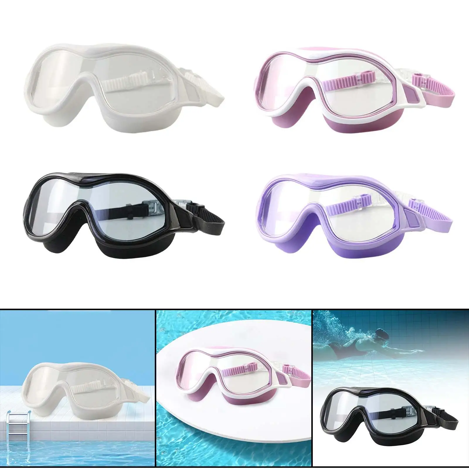 Swim Glasses Adult Swimming Goggles Anti Fog Diving Goggles Large Frame Unisex for Youth Women