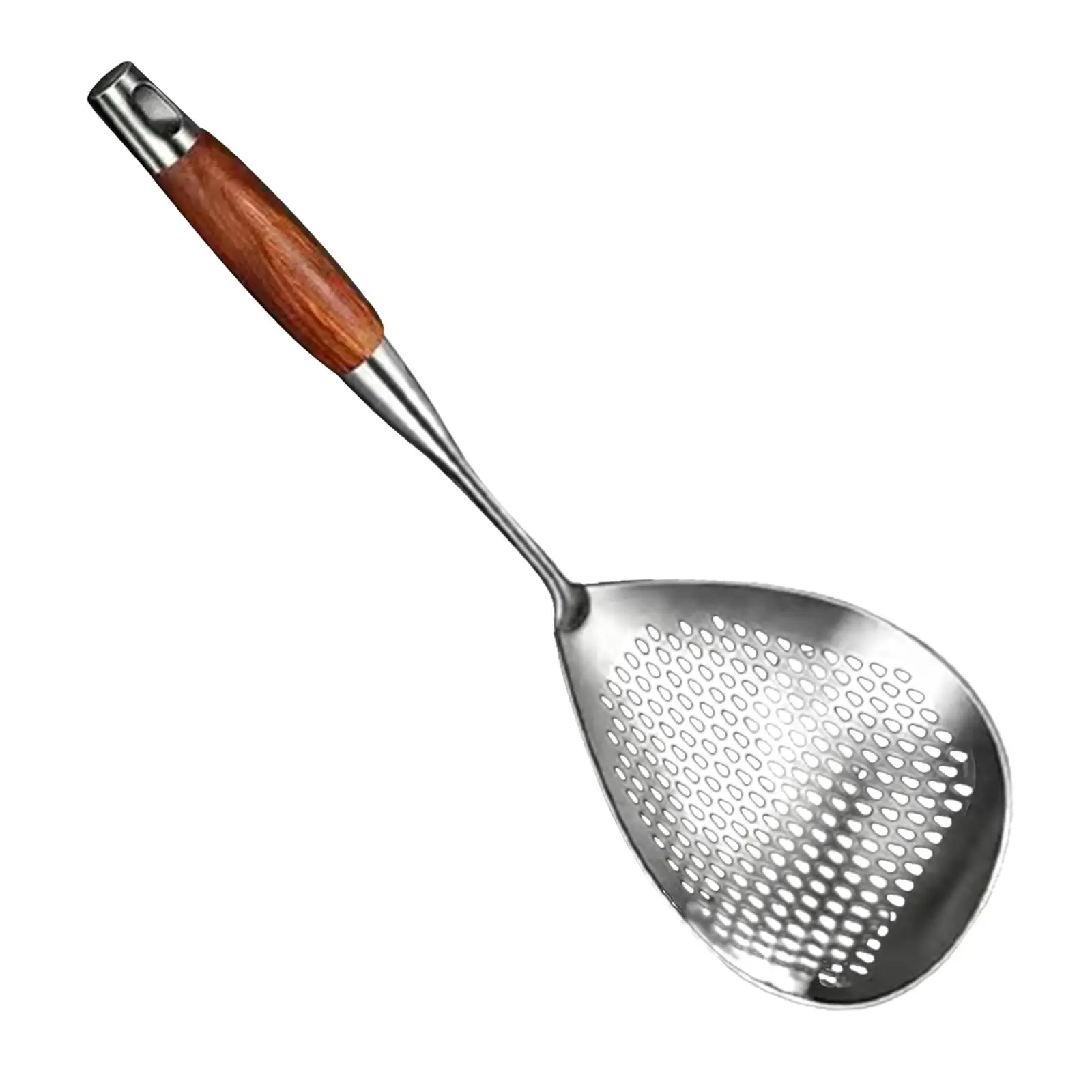 Skimmer Slotted Spoon Comfortable Grip Food Strainer Stainless Steel Colander for Scooping French Fries Cooking Noodles Baking