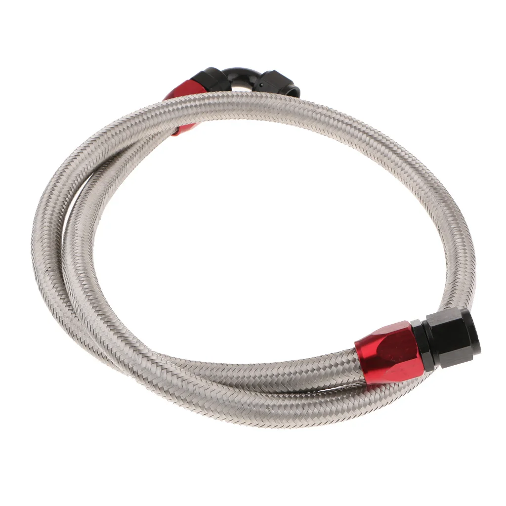 Stainless Steel Braided AN-8 Oil Hose with and 9Aluminum Degree Fittings