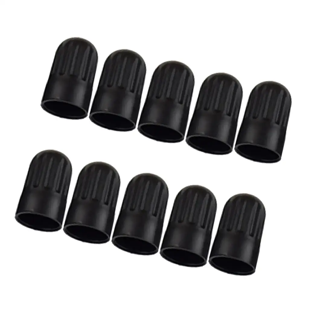 10  / Motorcycle Wheel Tire Valve Stem Dust Proof Caps For 08 Black