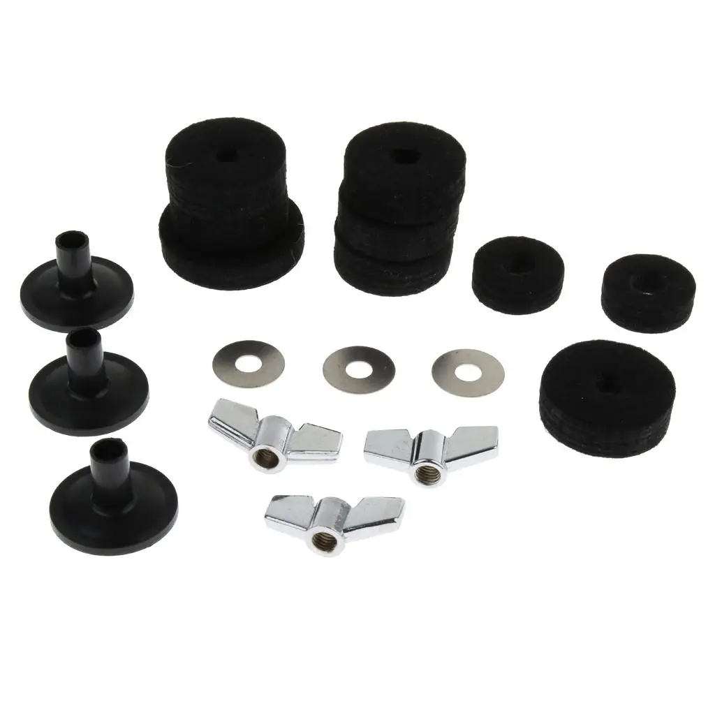 Cymbal Pads+ Cymbal Stand Nuts Percussion Replacement Parts 18 Pcs of Set