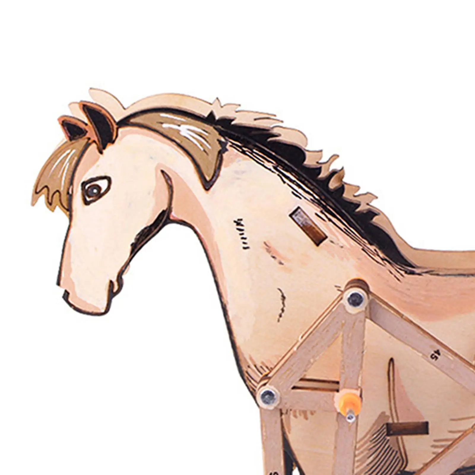 3D Mechanical Horse Interaction Woodcraft horse Model Learning Wooden