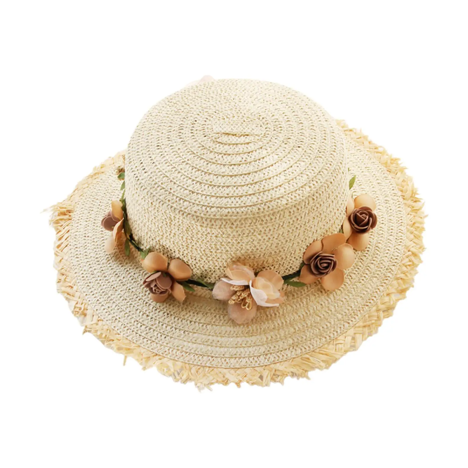 Women Summer Straw Caps with Removable Garland Party Hat Beach Cap for Fancy Dress Women