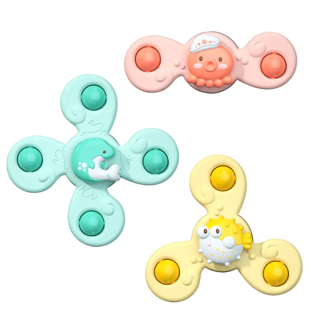 Interesting Baby Bath Toys Suction Cup Spinning Top Toy Turntable Kids Gift