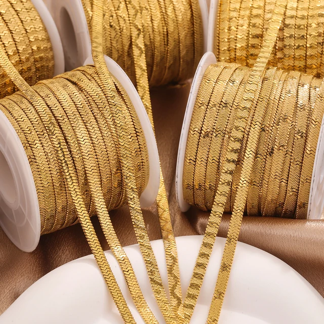 Gold Color 4mm Full Side Chain Necklace 17/19/21 Inch Chains Ladies Men's  Stainless Steel Embossing Choker Fine Wedding Jewelry - AliExpress