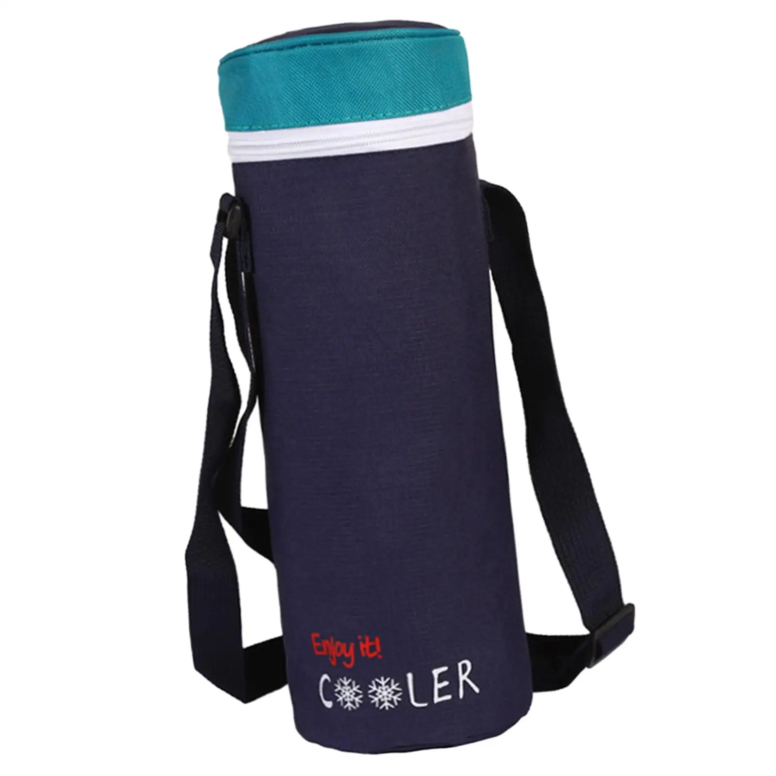 Insulated Water Bottle Carrier Bag with Adjustable Shoulder Strap Cooler Bag Oxford for Running Climbing Travel Picnic