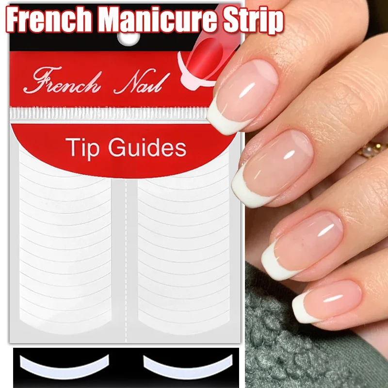 Best of V-shaped White French Manicure Strip Wavy Line Nail Art Form Fringe Tip Guides Sticker DIY Nails Line Auxiliary Decoration Tools Reviews & Tips