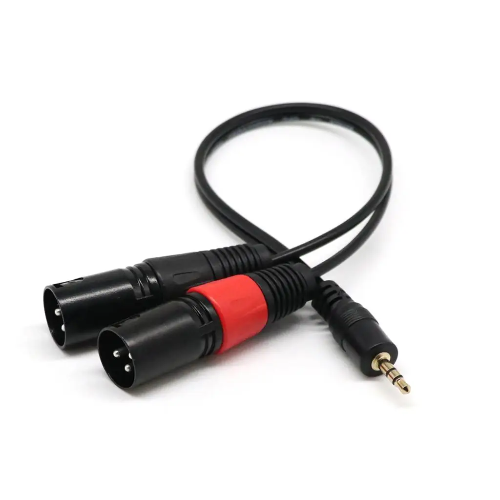 1Ft 1/8 `` 3.5mm Aux 3.5mm Stereo  to Dual XLR Audio Cable Splitter Cable