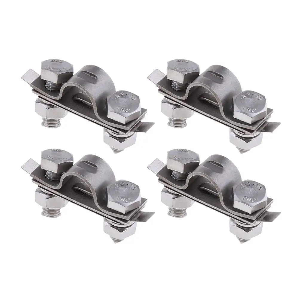 4Pcs Boat Throttle Cable Clamp and Shim  Steel 304 Grade