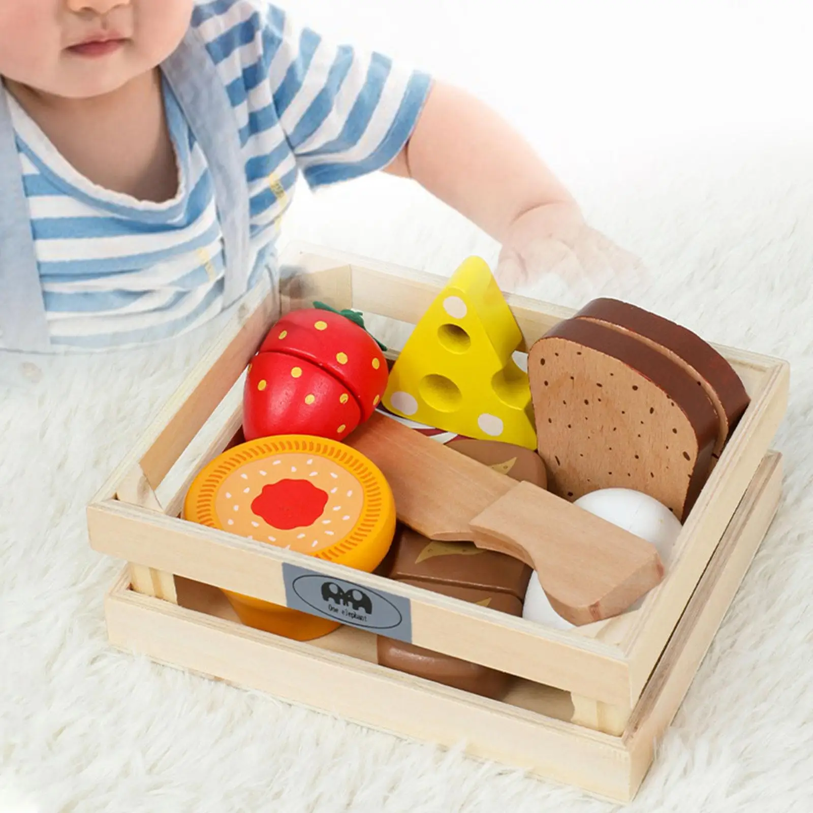 Kids Kitchen Set Wooden Classic Game Educational Toy Cutting Play Food Toy for Girls Boys Children Toddler Baby Birthday Gifts