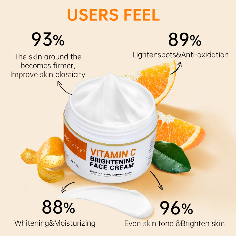 Best of JoyPretty Vitamin C Face Whitening Cream VC Acne Pimple Mark Removal Dark Spots Facial Creams Moisturizing Cream Skin Care 50ml Reviews & Tips - Image 5