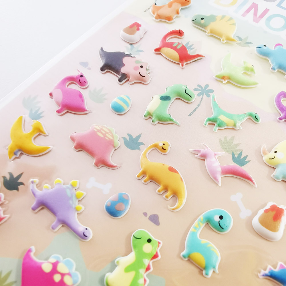 Koreanischer Import original Bonito bunte Dinosaurier 3d Aufkleber Scrap booking DIY Journal ästhetischen Aufkleber Briefpapier Deko liefert – Detail 4