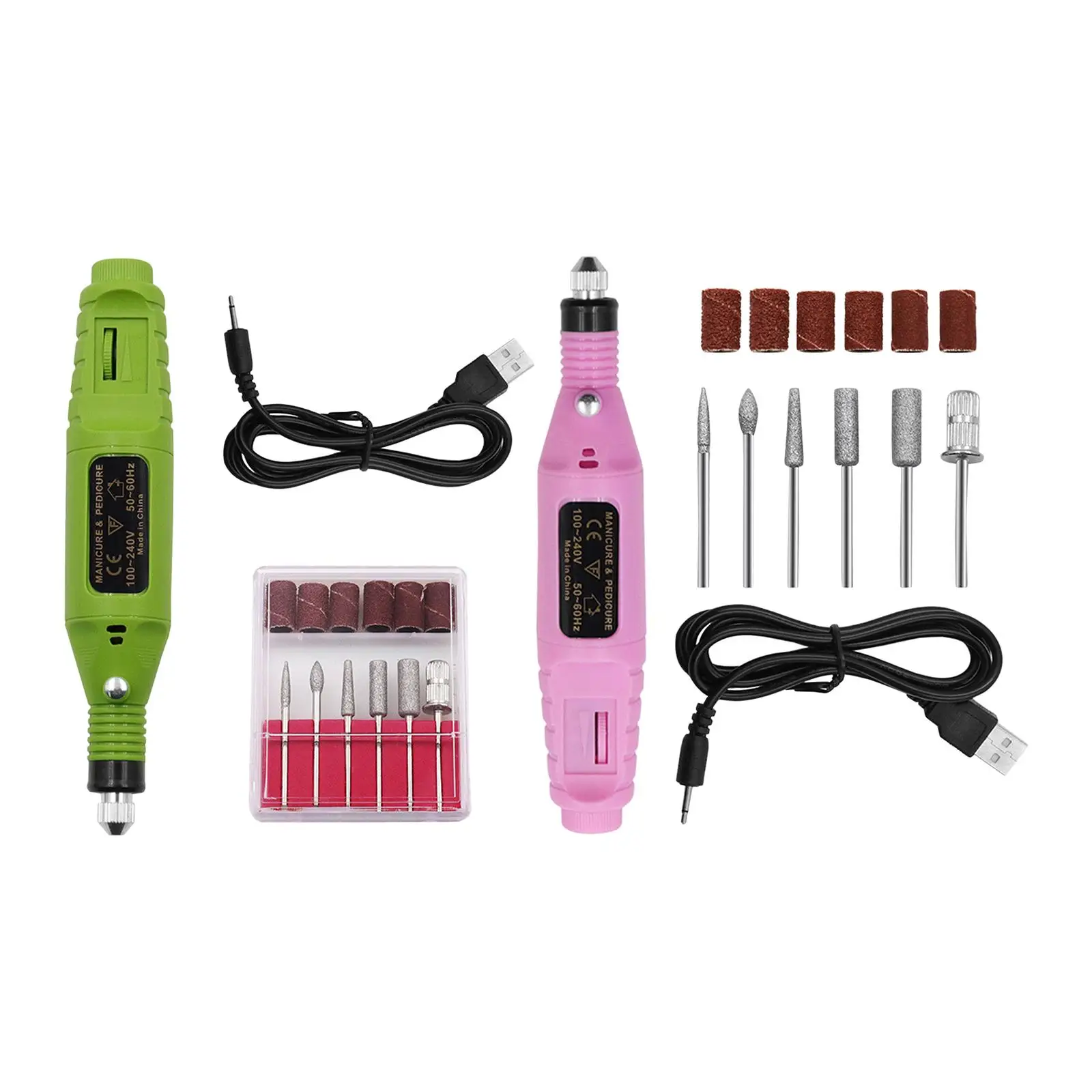 2000RPM Portable Mini Nail Drill Pen Polish Machine Grinder Carver Polisher Sand Bands for Exfoliating Engraving