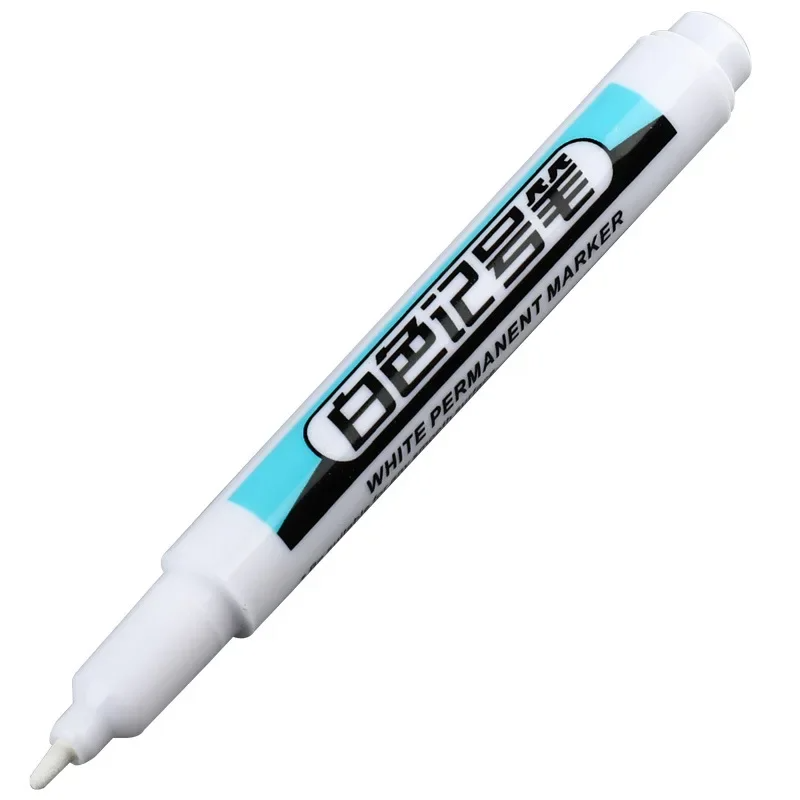 0.7/1.0/2.5MM White Marker Pens Oily Waterproof Permanent Paint Markers For Wood Plastic Leather Glass Stone Metal Art Supplies