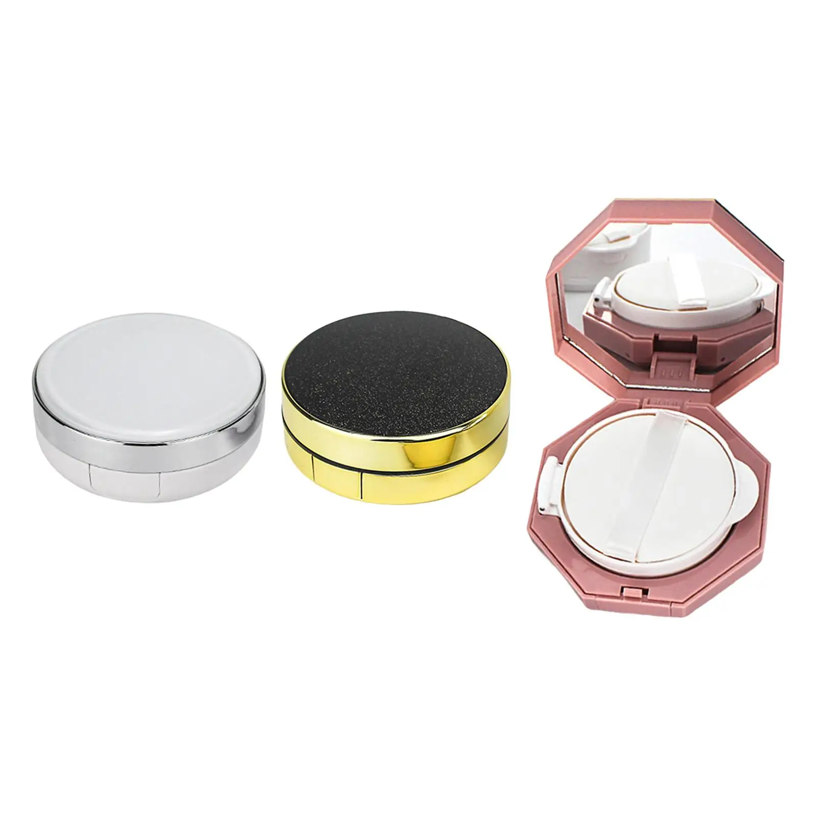 Air Cushion Box with Puff Cosmetic Powder Container Powder Case with Mirror DIY Make up Tool Portable Compact Empty Cosmetic Box
