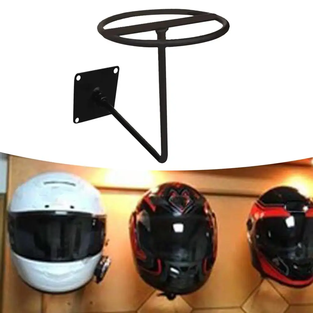 Wall Mounted Helmet Holder, Metal Multifunctional Motorcycle Accessories Hook Display Rack, for Hats Coats Garage